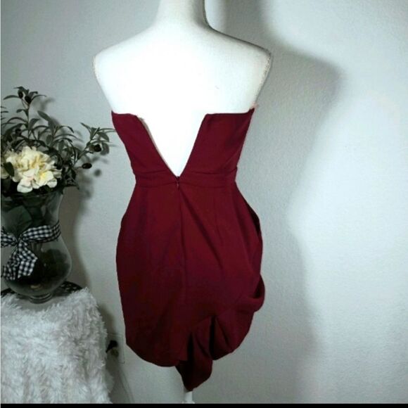FOREVER 21 STRAPLESS WINE DRESS SZ. XS EUC - Picture 5 of 8
